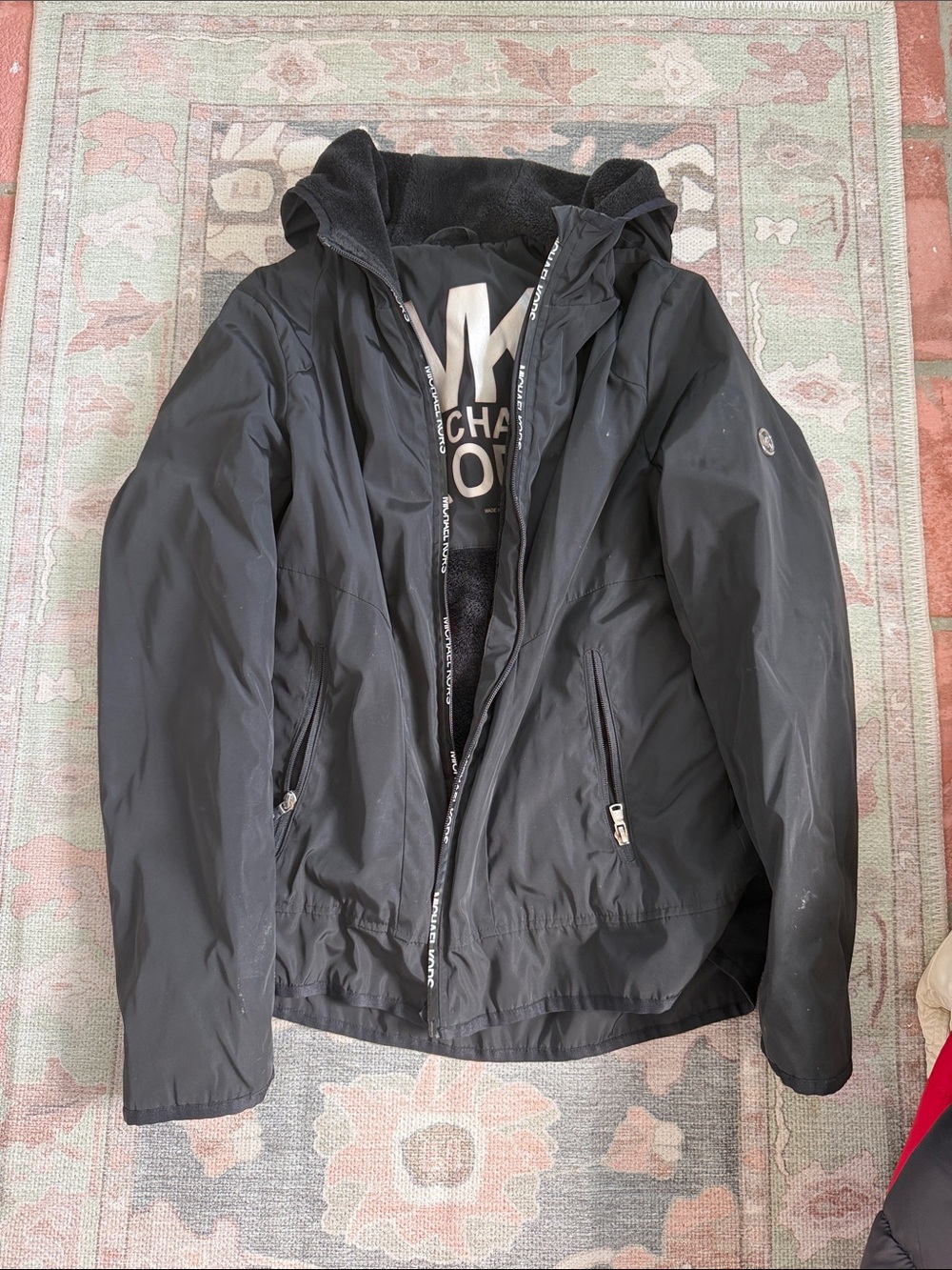 MK MICHAEL KORS Black Hooded Jacket - Michael Kors Inspired